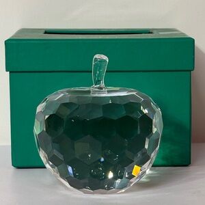 SD Simon Designs Crystal Clear Multifaceted Apple Figurine Paperweight 3" x 3.5"